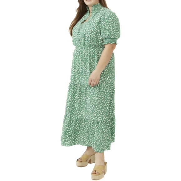 Adorne Dresses & Skirts - Adorne Floral Tiered Maxi Dress Size 22W Green Cottagecore Prairie Modest